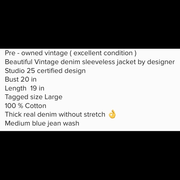 Vintage denim jacket blue jean sleeveless vest Top - Picture 8 of 8